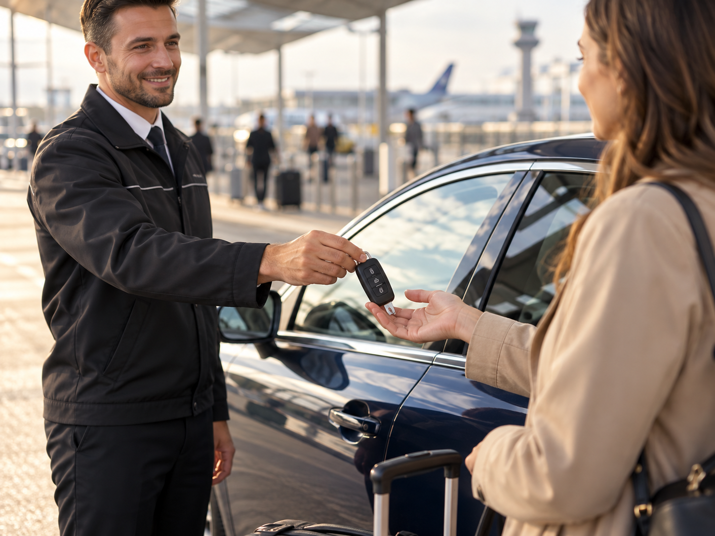 Professional airport parking vehicle key handover